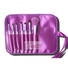 PU Couro 7PCS Roxo cabra cabelo cosméticos escova de maquiagem